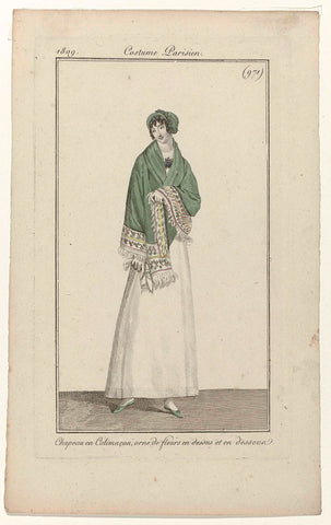 Journal des Dames et des Modes, Costume Parisien, 25 April 1809, (971): Chapeau en Colimaçon (...), anonymous, 1809 Canvas Print