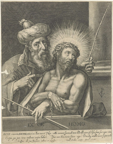 Christus als Man van Sorrowen, Crispijn van de Passe (I), 1608 Canvas Print