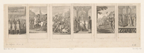 Six performances from older, middle and newer history, Daniel Nikolaus Chodowiecki, 1790 Canvas Print