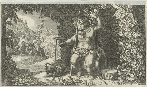 Bacchus as god of wine, Pieter Serwouters, 1616 Canvas Print