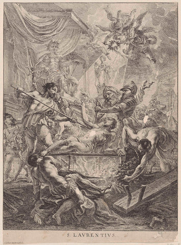 The Martyrdom of Saint Laurentius, Cornelis Schut (I), 1618 - 1655 Canvas Print