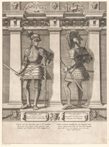 Double portrait of Hunifridus and Lute fridus of Habsburg, Gaspare Oselli, 1569 Canvas Print