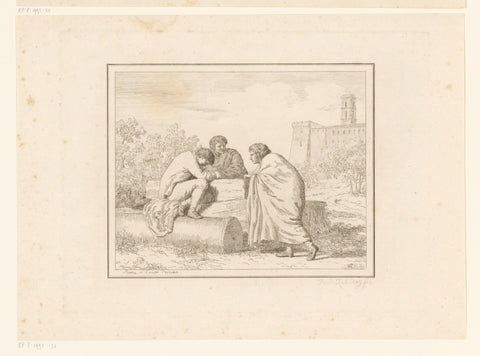 Three young men, Friedrich Rehberg, 1793 Canvas Print