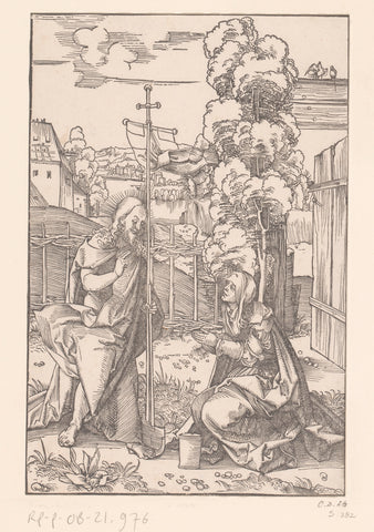 Christ appears as a gardener to Mary Magdalene, anonymous, Hans Schäufelein, 1506 - 1507 Canvas Print