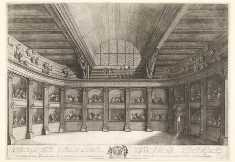 The lodges in the new theatre in Amsterdam, 1637, Salomon Savery, 1658 Canvas Print