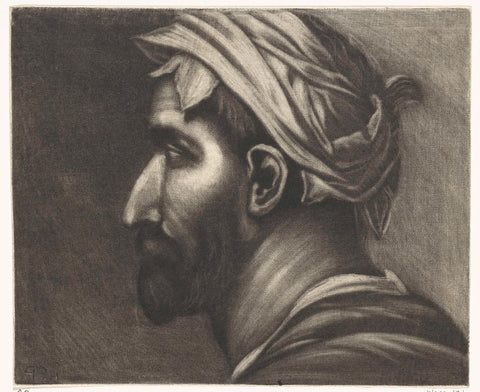 Head of a man with a turban, anonymous, 1650 - 1750 Canvas Print