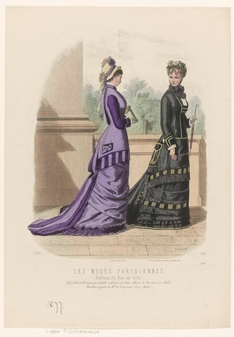 Les Modes Parisiennes, 1877, No. 1756 : Spécialité de Costumes (...), P. Deferneville, 1877 Canvas Print