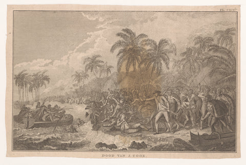 Death of James Cook in a Battle with the Natives of Hawaii, Ignaz Sebastian Klauber (Possibly), 1803 Canvas Print