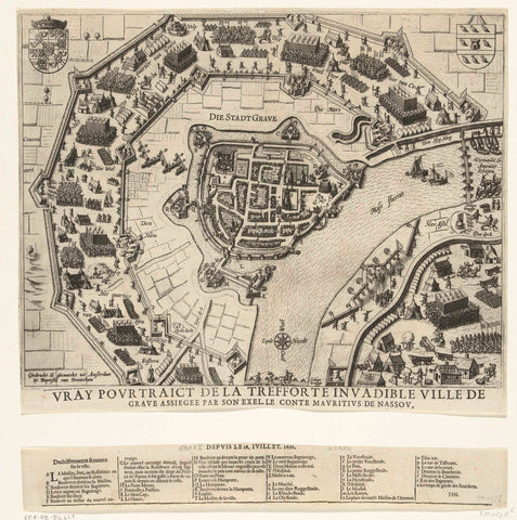 Siege and capture of Grave by Maurice, 1602, Baptista van Doetechum, 1602 Canvas Print