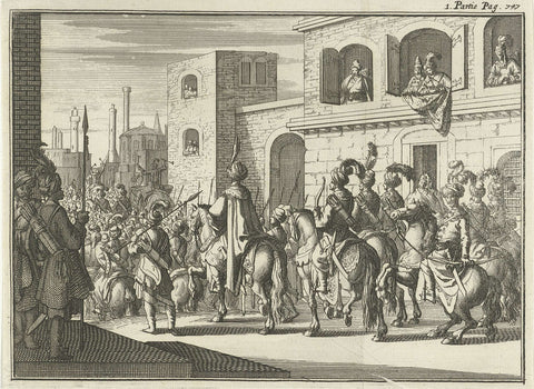 Solemn entry to Cairo, Jan Luyken, 1689 Canvas Print