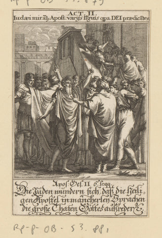 Jews hear the apostles speak in many languages, anonymous, 1697 Canvas Print