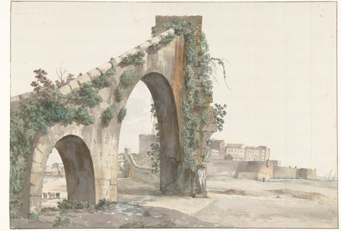 View of aqueduct and the city of Taranto, Louis Ducros, 1778 Canvas Print