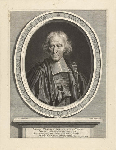 Portrait of Charles Gobinet, Gerard Edelinck, 1691 Canvas Print