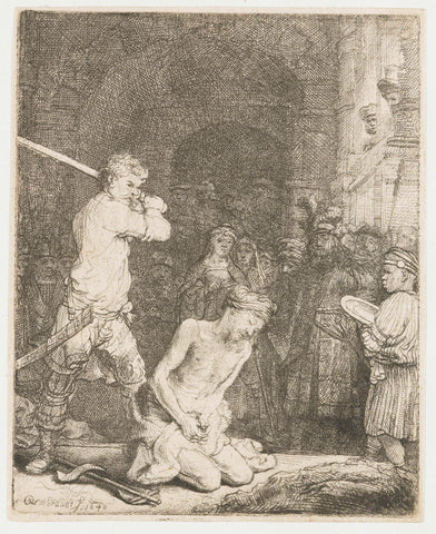 The beheading of St John the Baptist, Rembrandt van Rijn, 1640 Canvas Print