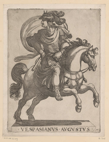 Emperor Vespasian on horseback, Antonio Tempesta, 1596 Canvas Print