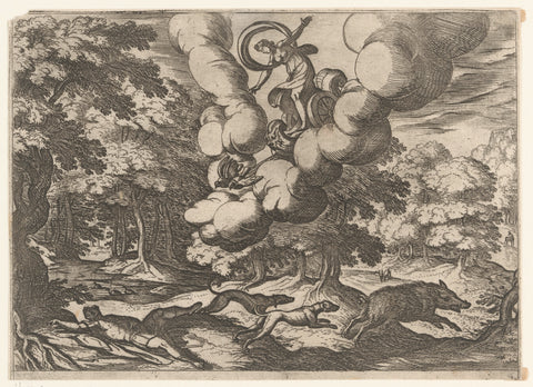 Landscape with the death of Adonis, Antonio Tempesta, 1565 - 1630 Canvas Print