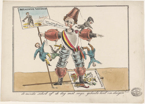 Spotprent op De Potter, ca. 1830, anonymous, 1830 - 1832 Canvas Print