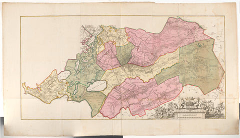 Map of the zevenwouden quarter, anonymous, 1739 Canvas Print