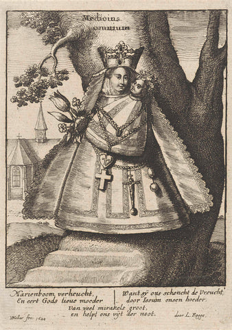 Maria met Christuskind, Wenceslaus Hollar, 1648 Canvas Print