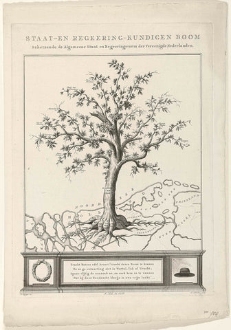 Boom als symbool voor het ontstaan van de regeringsvorm van Nederland, 1786, Johan Christoffel Schultsz, 1786 Canvas Print