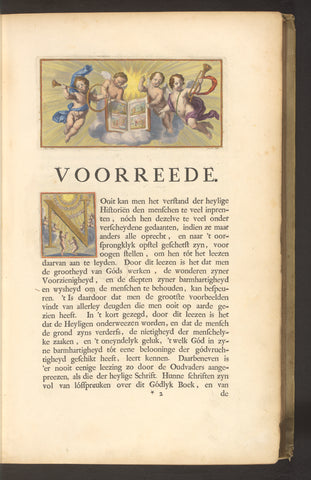 First page of the pre-speech with angels and initial, Gilliam van der Gouwen, 1700 Canvas Print