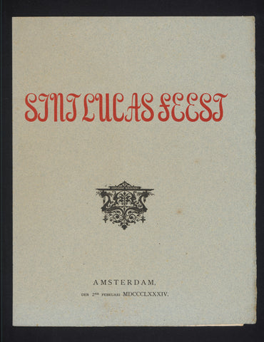 Programme book for the Sint Lucasfeest of artists' association St. Lucas on February 2, 1884 in Amsterdam, Willem Witsen, 1884 Canvas Print