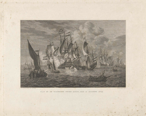 Battle of the Zuiderzee, Walraad Nieuwhoff, 1800 - 1837 Canvas Print