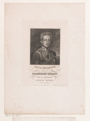 Portrait of Ferdinand-Philippe Duke of Orléans, G. Metzeroth, 1829 - c. 1840 Canvas Print