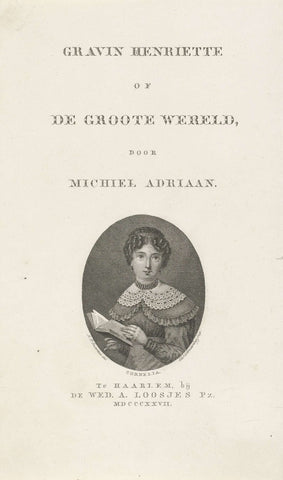 Title page for Michel Adriaan, Countess Henriette of De Groote Wereld, 1827, Elisabeth Barbara Schmetterling, 1827 Canvas Print