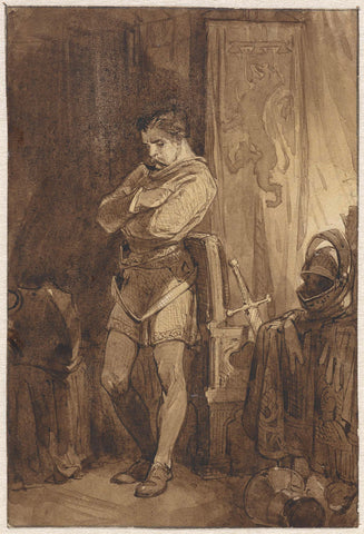 Knight Johan van Brederode XV in an interior, Charles Rochussen, 1824 - 1894 Canvas Print