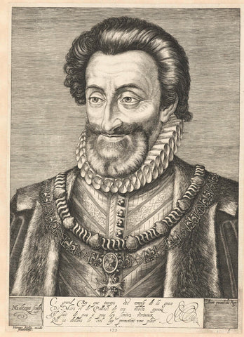 Portrait of King Henry IV of France, Hendrick Goltzius, 1598-1602 Canvas Print