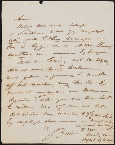 Letter to Lambertus Hardenberg (1822-1900), Johannes Bosboom, in or after 1853 - 1891 Canvas Print