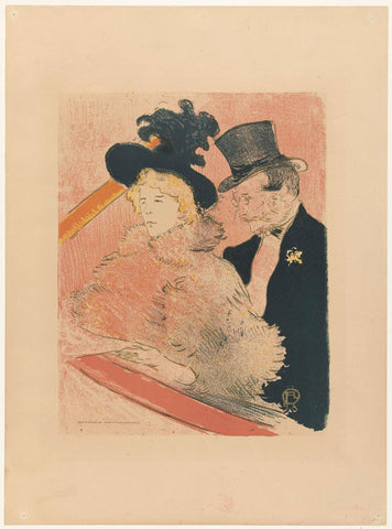 Poster for ink manufacturer with portrait of Emilienne d'Alencon and Gabriel Tapié de Céleyran at concert Les Décadents, Henri de Toulouse-Lautrec, 1896 Canvas Print