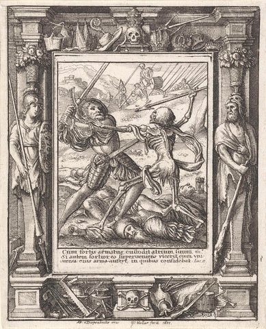 The Knight and Death, Wenceslaus Hollar, 1651 Canvas Print