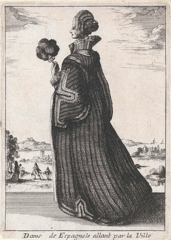 Dame de Espagnole allant par la Ville, Wenceslaus Hollar, 1662 Canvas Print