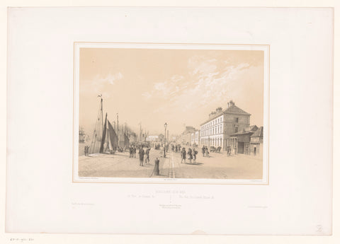 View of the port and the customs office of Boulogne-sur-Mer, Jean Baptiste Arnout, 1847 Canvas Print