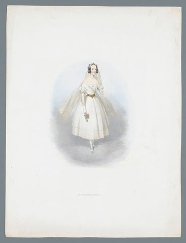 Woman in wedding dress, Huib van Hove Bz (attributed to), 1841 Canvas Print