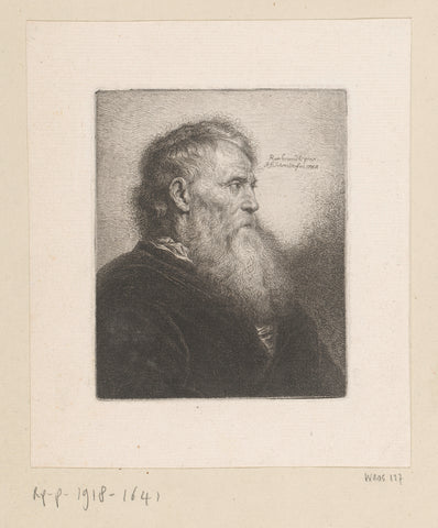 Old man with beard, Georg Friedrich Schmidt, 1757 Canvas Print