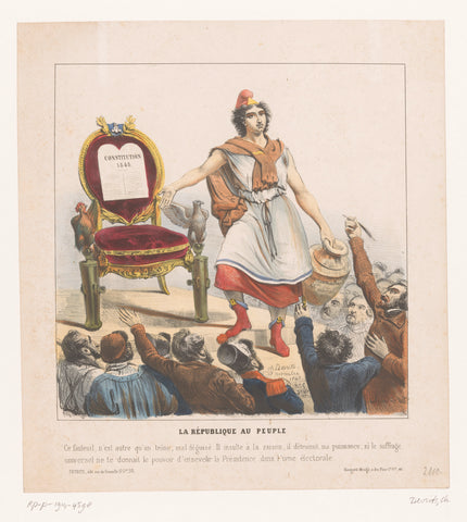 Cartoon on the Constitution of 1848, Charles Devrits, 1848 Canvas Print