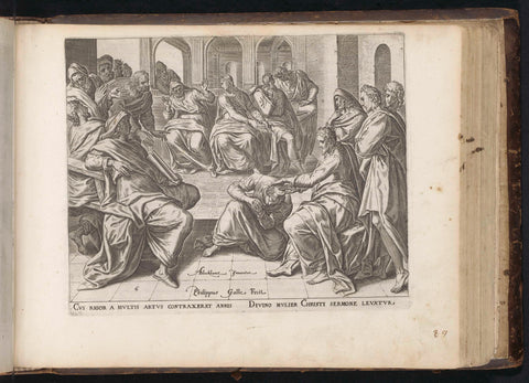 Christ Healing a Crippled Woman, Philip Galle, 1646 Canvas Print