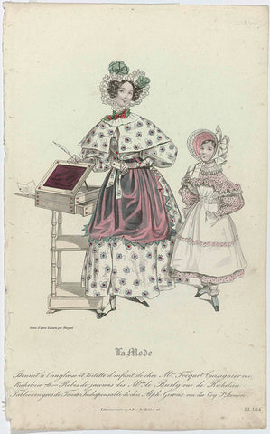 La Mode, 1831, Pl. 164, Bonnet à l'anglais (...), Jean Denis Nargeot, 1831 Canvas Print