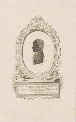 Silhouette portrait of Frederick, Prince of Orange-Nassau, Jan Gerritsz. Fisher, 1786 Canvas Print