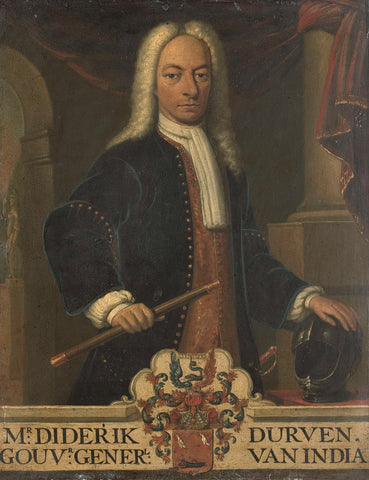 Portrait of Diederik van Durven, Governor-General of the Dutch East Indies, Hendrik van den Bosch, 1736 Canvas Print