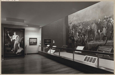 Room 110 seen to the northeast with paintings and a small bust, 1973 Canvas Print