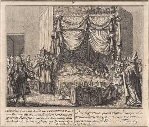 Deathbed of Maximilian II Emanuel of Bavaria, Leonard Schenk, 1727 Canvas Print