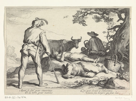 Veehoeders, Cornelis Bloemaert (II), 1650 - 1716 Canvas Print