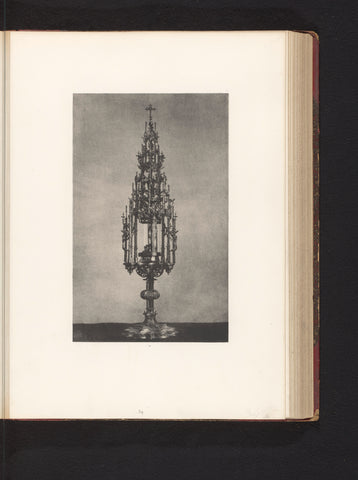 Gilded monstrance from the St. James' Church in Leuven, exhibited at an exhibition on religious objects from the Middle Ages and Renaissance in 1864 in Mechelen, Joseph Maes, 1864 - in or before 1866 Canvas Print