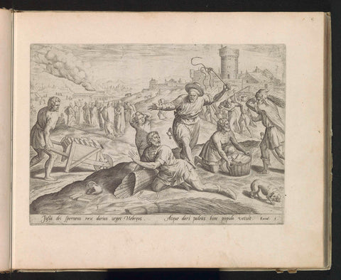 Mistreatment of the Israelites by the Egyptians, Johann Sadeler (I), 1585 Canvas Print