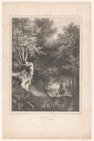 Traveler on a forest road in the valley of Dampierre, Edouard Hostein, c. 1832 Canvas Print