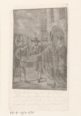 Bishop and abbot hand out choirs, anonymous, 1809 - 1899 Canvas Print